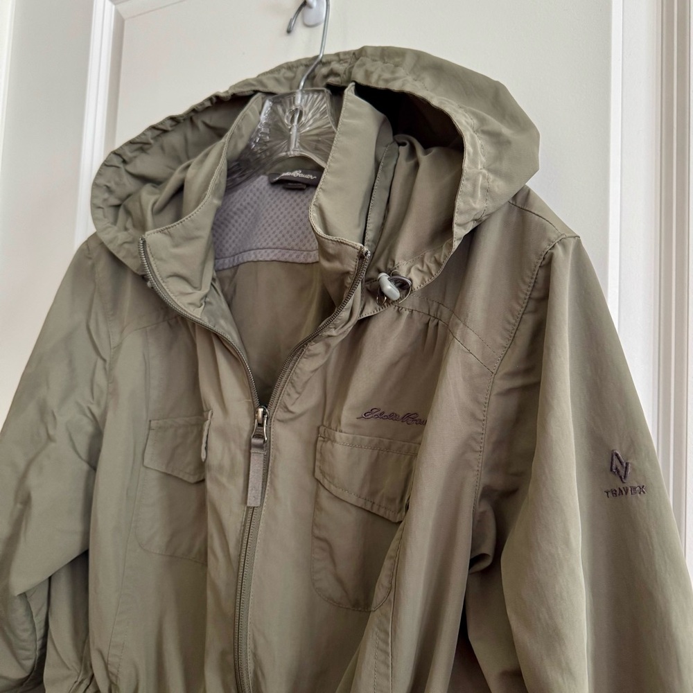 Eddie Bauer Olive Green Hooded Jacket - Picture 2 of 5